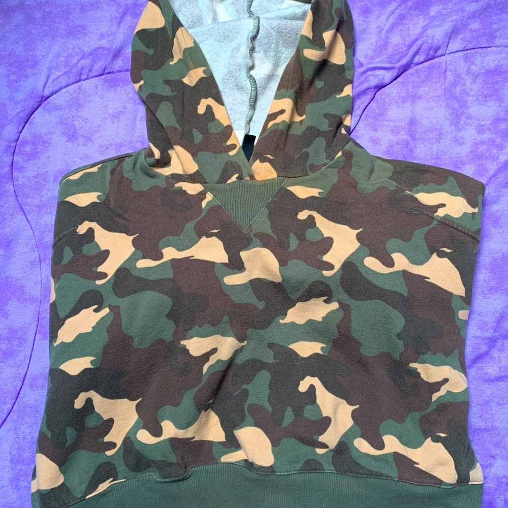 camo crop top hoodie